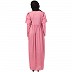 Polka dotted maxi dress abaya- Puce Pink Polka dotted maxi dress abaya- Puce Pink